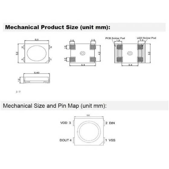 3535 5V 4 Pin WS2812B RGB SMD Led - 4
