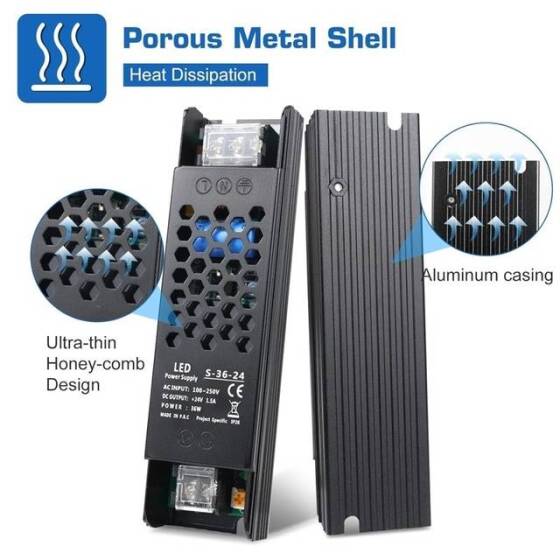 36W 24V 1.5A Ultra İnce Şerit Güç Kaynağı - 3