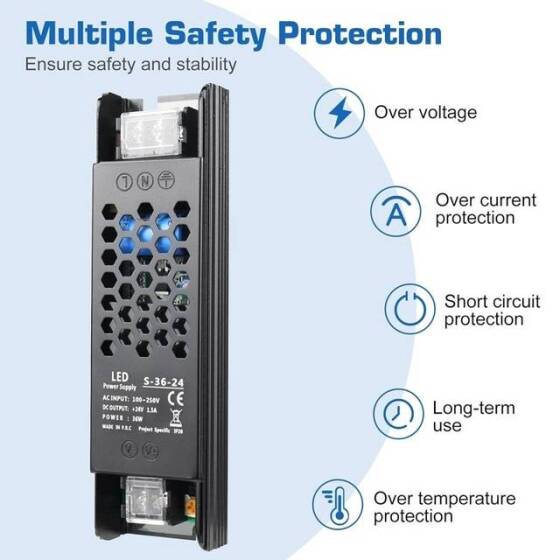 36W 24V 1.5A Ultra İnce Şerit Güç Kaynağı - 4