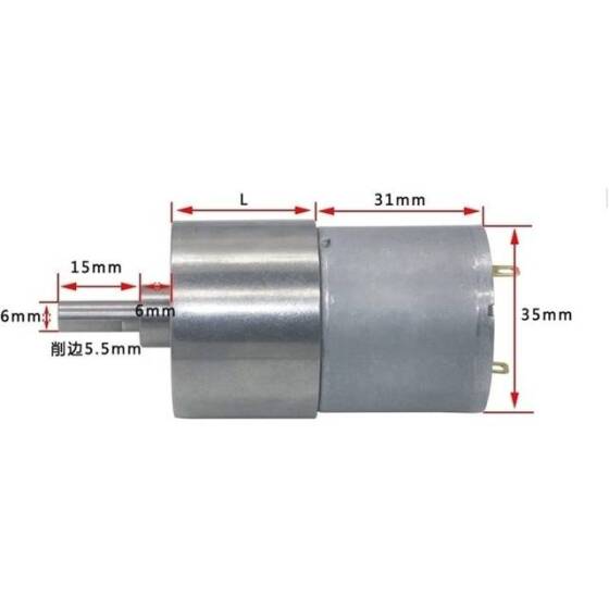 37GB-3530 DC 24V 66RPM Redüktörlü Motor - 2