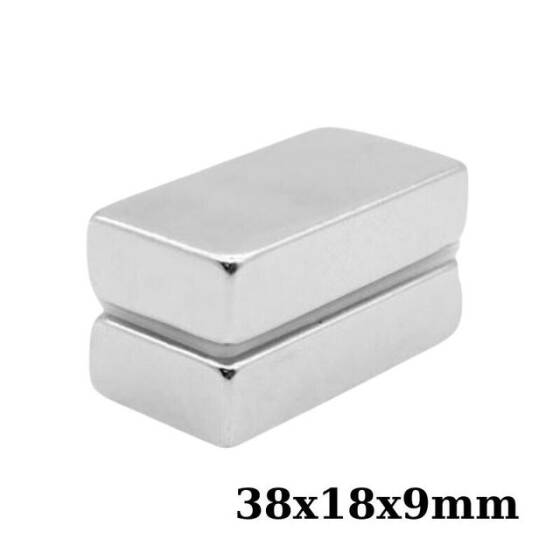 38x18x9mm Neodyum Güçlü Mıknatıs - Neodim Magnet - 1