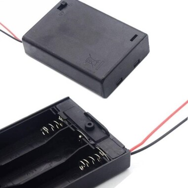 3'lü AA Pil Yuvası-Anahtarlı ve Krokodil Uçlu - 4