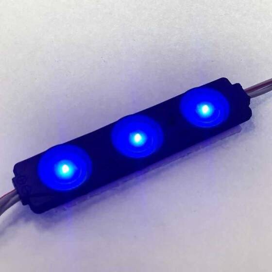 3'lü Mercekli Modül Led - Mavi 12V 1.2W - 2