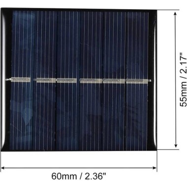 3V 150MA Günel Paneli - Solar Panel - Güneş Pili 15cm Kablolu 60x55mm - 2