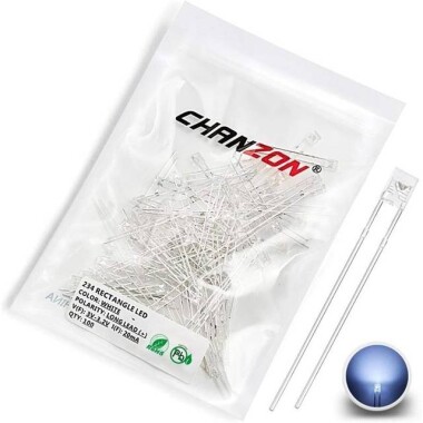 3V 20mA 234 Beyaz Dikdörtgen Led 18mm Bacak Uzunluğu - 1