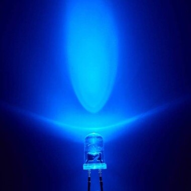 3V 20mA 5mm Şeffaf Mavi Mantar Led 28mm Bacak Uzunluğu - 3