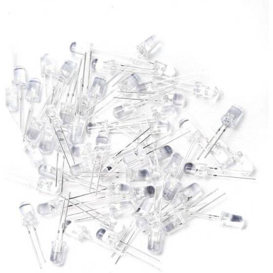 3V 20mA 5mm Şeffaf Pure Yeşil Mantar Led 18mm Bacak Uzunluğu - 4