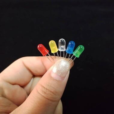 3V 20mA 5mm Şeffaf Yeşil Mantar Led 28mm Bacak Uzunluğu - 3