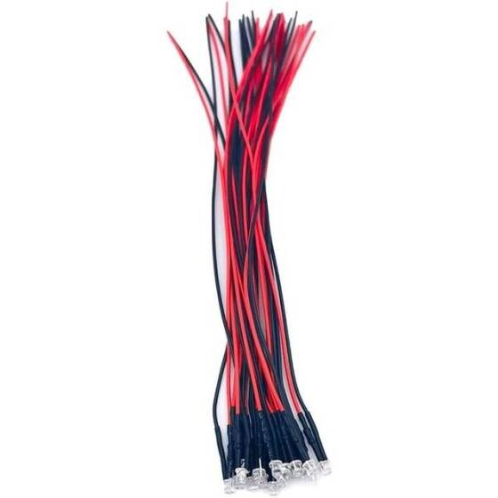 3V 3mm Şeffaf Mavi LED 20cm Kablolu - 2