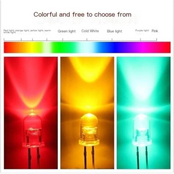 3V 5mm Beyaz LED 20cm Kablolu - 4