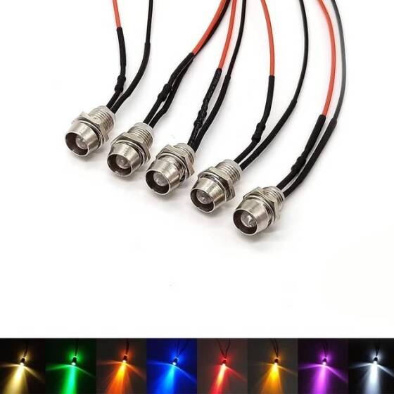 3V 5mm Kırmızı LED 20cm Kablolu - 1