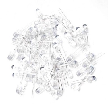 3V 5mm Şeffaf Pembe LED 20cm Kablolu - 4