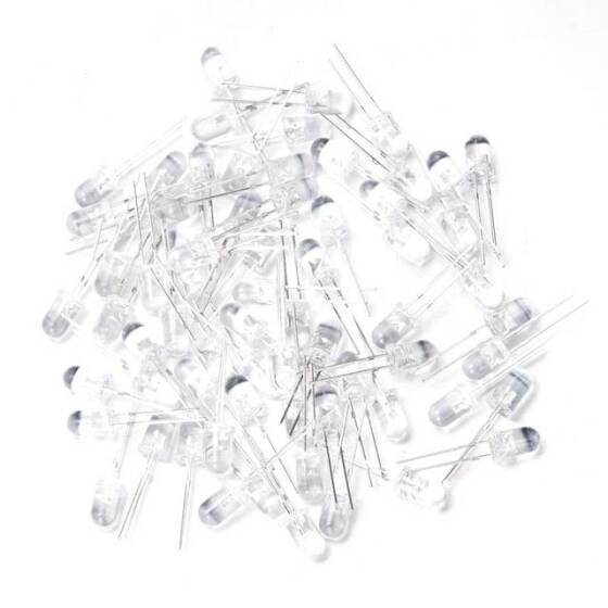 3V 5mm Şeffaf Pembe LED 20cm Kablolu - 4