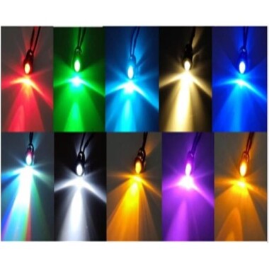 3V 5mm Yeşil LED Metal Led Yuvası Dahil 20cm Kablolu - 3