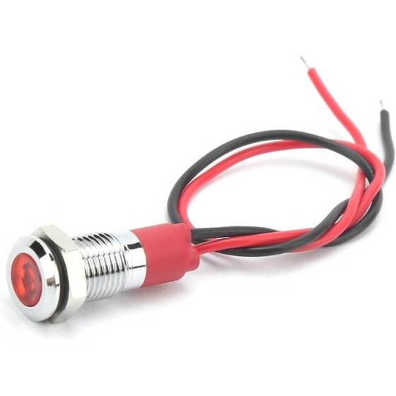 3V 8mm Şeffaf Mor LED 20cm Kablolu - 1