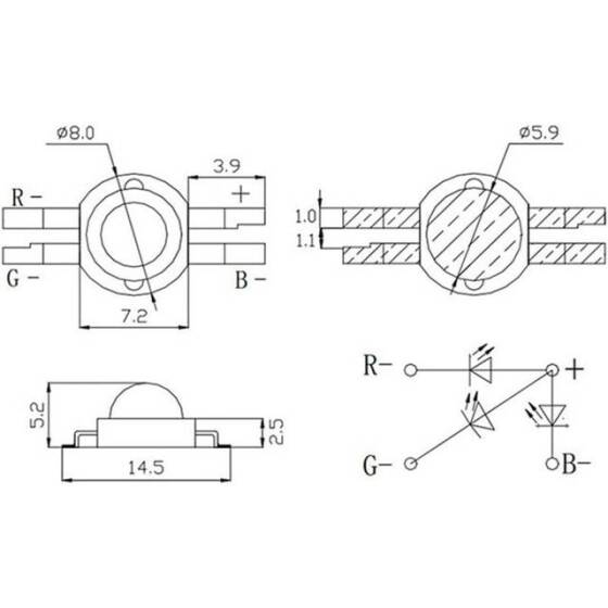 3W 4 Pin SMD POWER LED Beyaz+Sıcak Beyaz - 3