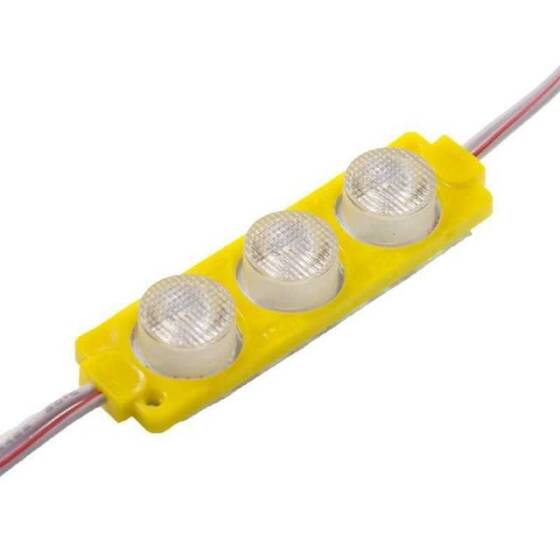 3W Mercekli Modül 3'lü Led - Sarı 12V - 1