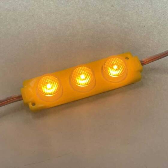 3W Mercekli Modül 3'lü Led - Sarı 12V - 2