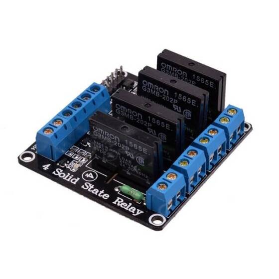4 Kanal 3-24V Röle Modülü Solid State Düşük Seviye SSR DC Kontrol DC - Dirençli Sigortalı - 3