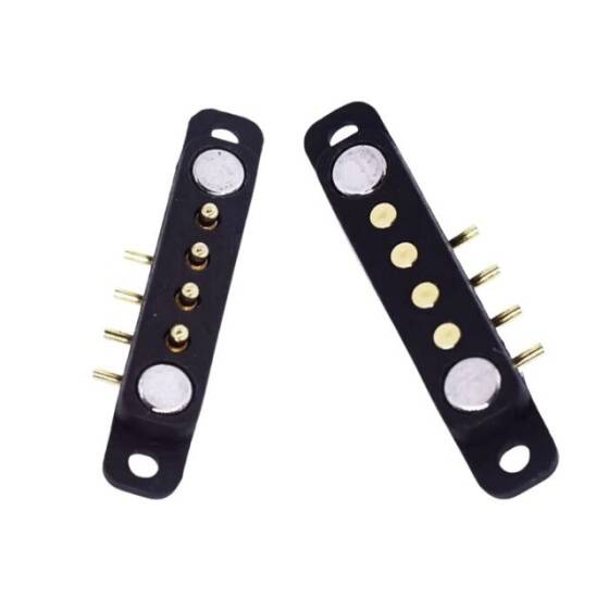 4 Pin 2.54mm 90C Pogo Pin Manyetik Konnektör Takımı - Kulaklı - 1