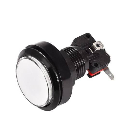 46mm 12V Düz Işıklı Oyun Makinesi Butonu - Beyaz - 2