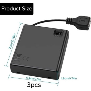 4'lü AA Pil Yuvası-15cm Dişi Kablolu - 2