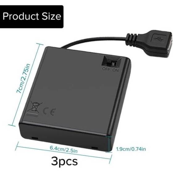 4'lü AA Pil Yuvası-15cm Dişi Kablolu - 2