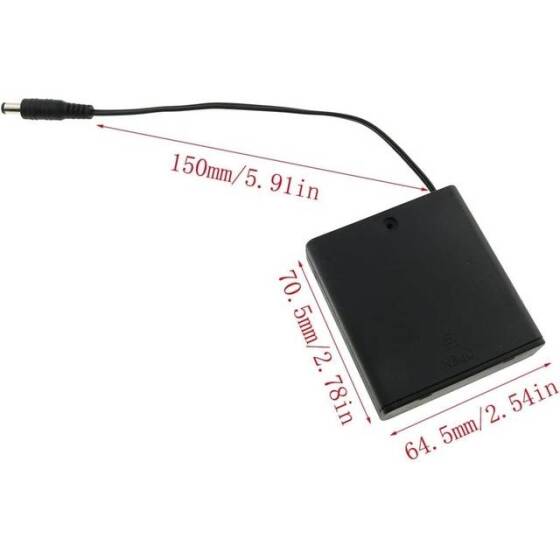 4'lü AA Pil Yuvası-15cm Erkek Kablolu - 2