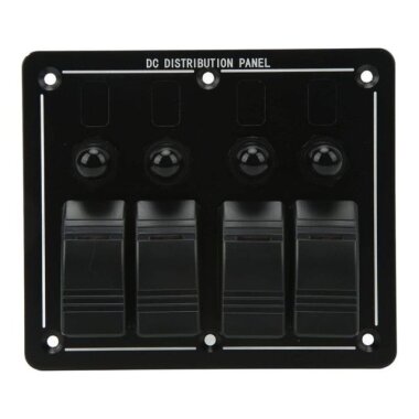 4'lü ON-OFF Kırmızı Işıklı Anahtar Switch Panel - Aşırı Akım Korumalı - 1