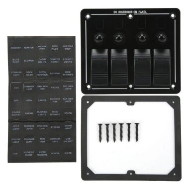 4'lü ON-OFF Kırmızı Işıklı Anahtar Switch Panel - Aşırı Akım Korumalı - 3