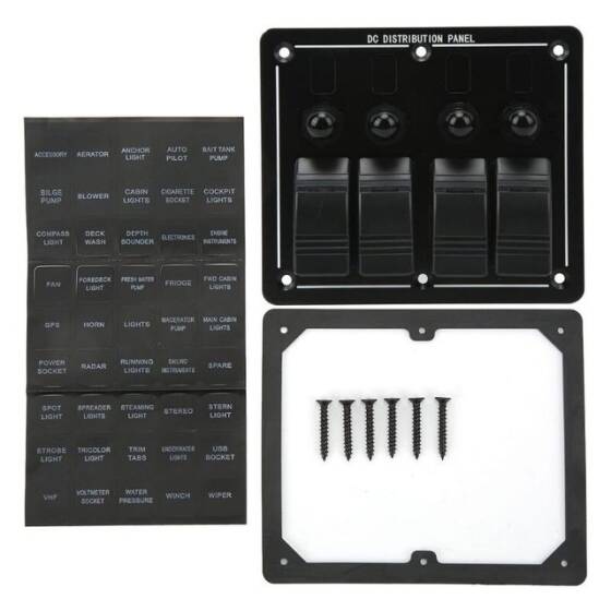 4'lü ON-OFF Kırmızı Işıklı Anahtar Switch Panel - Aşırı Akım Korumalı - 3