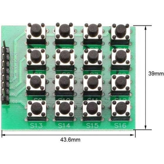 4x4 Matrix 16 Butonlu Klavye Modülü - 2