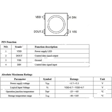 5050 12V 4 Pin SMD LED WS2812B RGB - 3