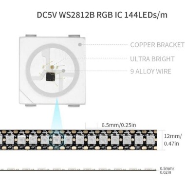 5050 5V 6 Pin SMD LED WS2812B RGB - 2