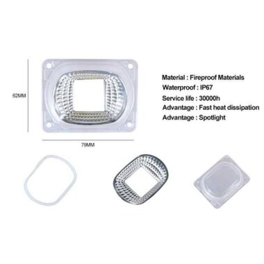 50W Cob Led için Lens + Reflektör + Sızdırmaz Silikon Halka - 3