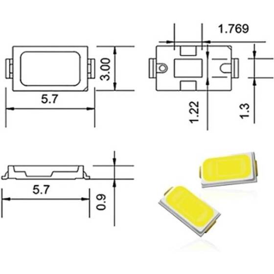 5730 (5630) 0.5W SMD LED Pembe - 3