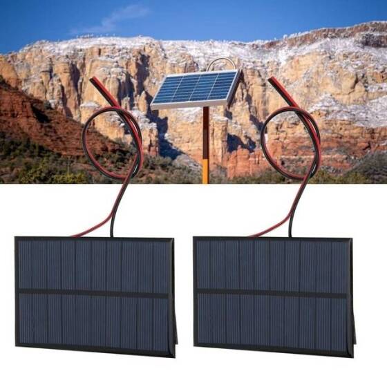5V 250MA Günel Paneli - Solar Panel - Güneş Pili 15cm Kablolu 69x110mm - 3