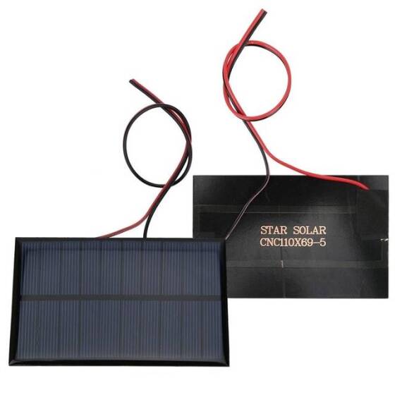 5V 250MA Günel Paneli - Solar Panel - Güneş Pili 15cm Kablolu 69x110mm - 4