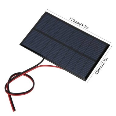 5V 250MA Günel Paneli - Solar Panel - Güneş Pili 15cm Kablolu 69x110mm - 5