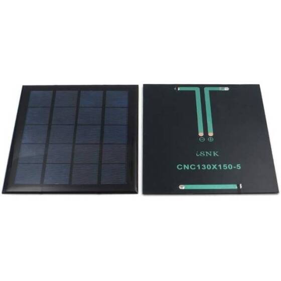 5V 500MA Günel Paneli - Solar Panel - Güneş Pili 15cm Kablolu 130x150mm - 2