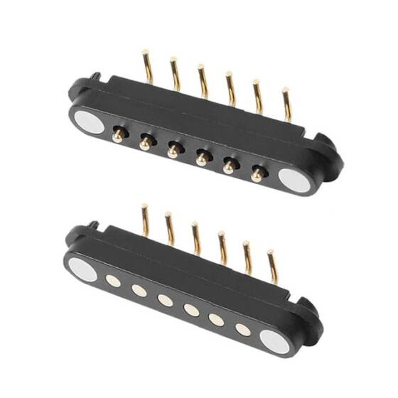 6 Pin 2.54mm 90C Pogo Pin Manyetik Konnektör Takımı - 1