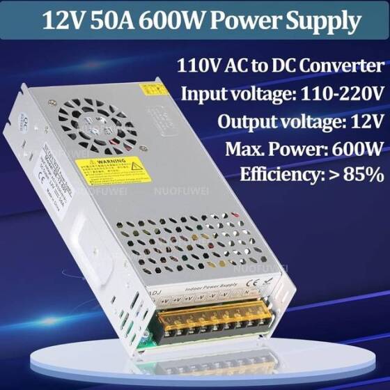600W 12V 50A Yağmura Dayanıklı Güç Kaynağı FY-12-600W - 2