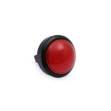 60mm 12V Bombeli Işıklı Oyun Makinesi Butonu - Kırmızı - 1