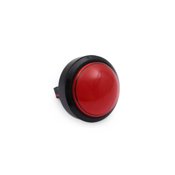 60mm 12V Bombeli Işıklı Oyun Makinesi Butonu - Kırmızı - 1
