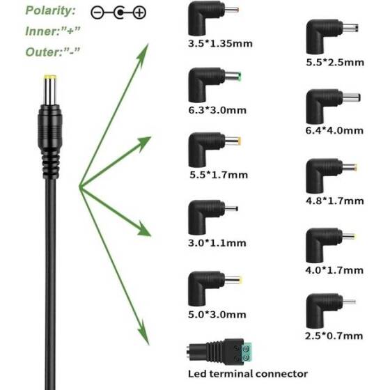 60W 24V 2.5A Süper İnce Plastik Kasa Led Özel Kablolu Güç Kaynağı - 3