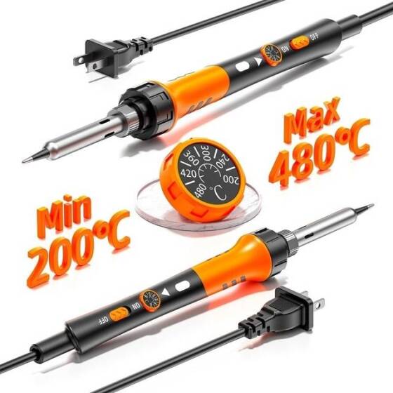 60W Ayarlanabilir Sıcaklık Havya 5 adet Havya Ucu Dahil US Fişli Yüksek Kalite - 3