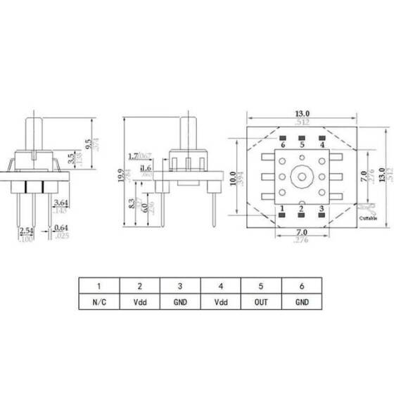 6847A 3.3V 0kPa - 40kPa Basınç Sensörü Verici Modülü - 3