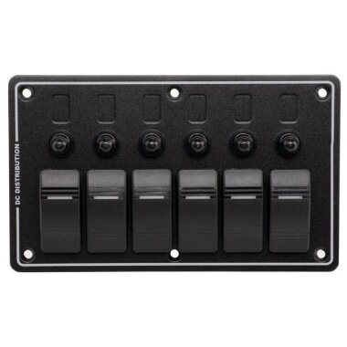 6'lı ON-OFF Kırmızı Işıklı Anahtar Switch Panel - Aşırı Akım Korumalı - 1