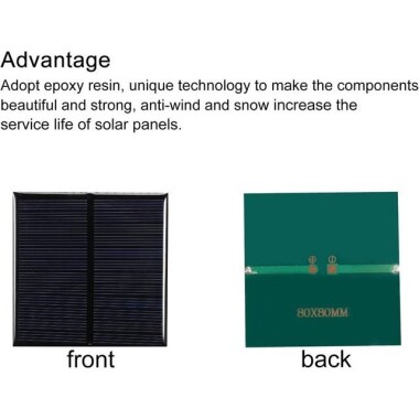 6V 150MA Güneş Paneli - Solar Panel - Güneş Pili 80x80mm - 4