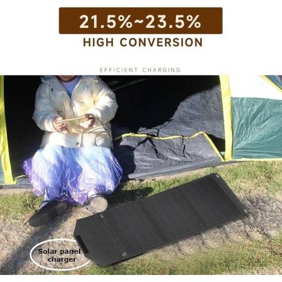 6V 18W Monokristal Güneş Enerjisi Dış Mekan Şarjlı Katlanır Çanta - 3